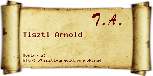 Tisztl Arnold névjegykártya